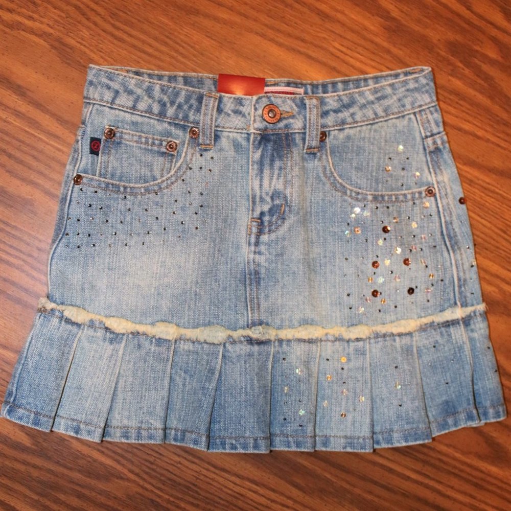 Z. Cavaricci Sequined Jean Skirt